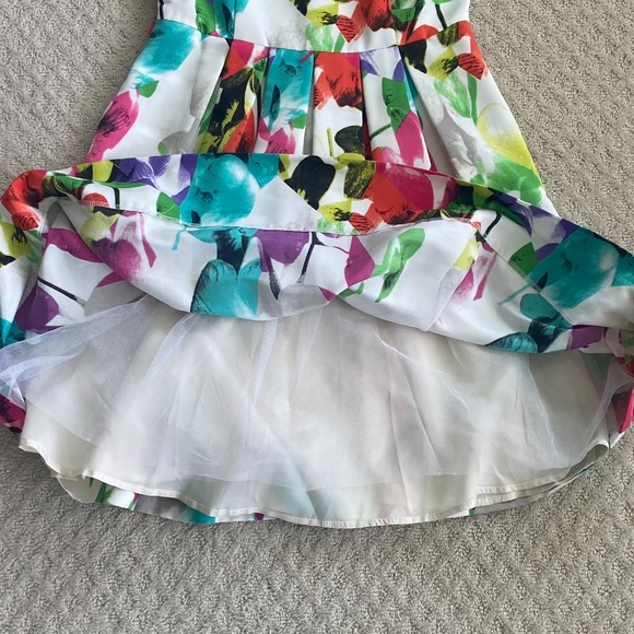 Eliza J Floral Print Fit & Flare Midi Dress Multi-Colored 6 Spring Summer Party - Picture 5 of 14